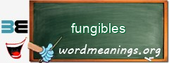 WordMeaning blackboard for fungibles